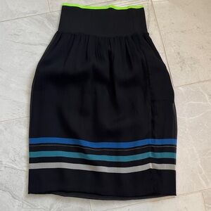 Diesel Black Skirt with Blue and Green Accents